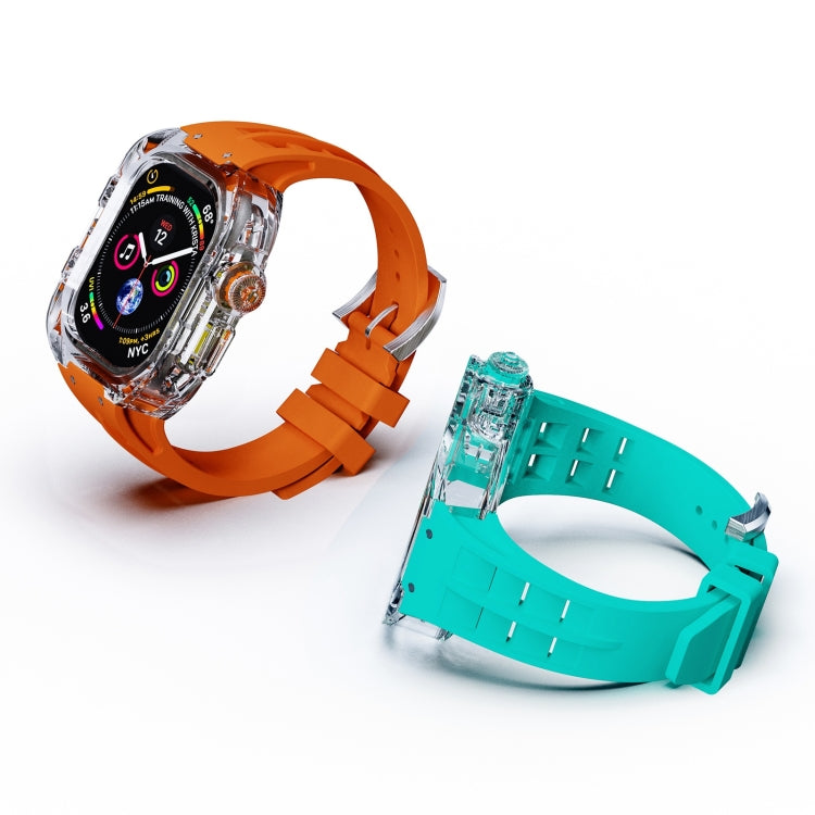 For Apple Watch Ultra 3 / 2 / 1 49mm Fluorine Rubber Clear Armor Case Watch Band(Blue) by bashfashion