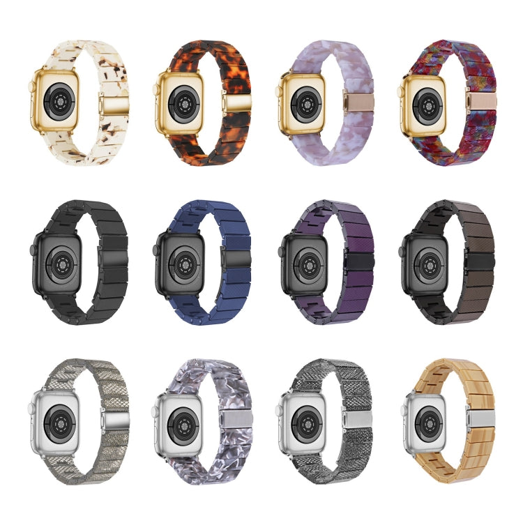 One-bead Resin Watch Band For Apple Watch Series 9&8&7 41mm / SE 3&SE 2&6&SE&5&4 40mm / 3&2&1 38mm(Wood) by bashfashion