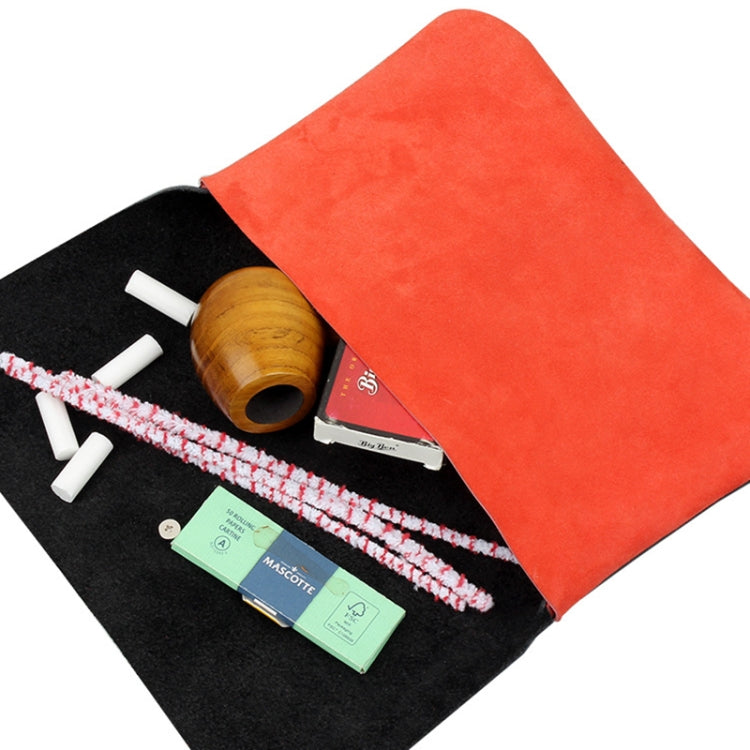 FIREDOG CL91 Portable Handmade Sheepskin Genuine Leather Tobacco Bag(Orange) by FIREDOG
