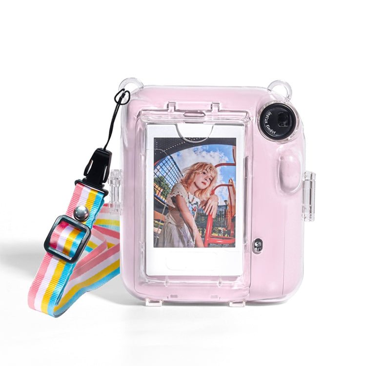 For FUJIFILM instax mini 12 Crystal Hard Acrylic Camera Case with Shoulder Strap(DIY Milk Cow) by bashfashion