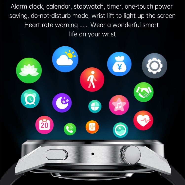 PG3 Pro 1.41 inch TFT Screen Smart Watch, Support Heart Rate / Blood Pressure Monitoring(Black Silver) by bashfashion