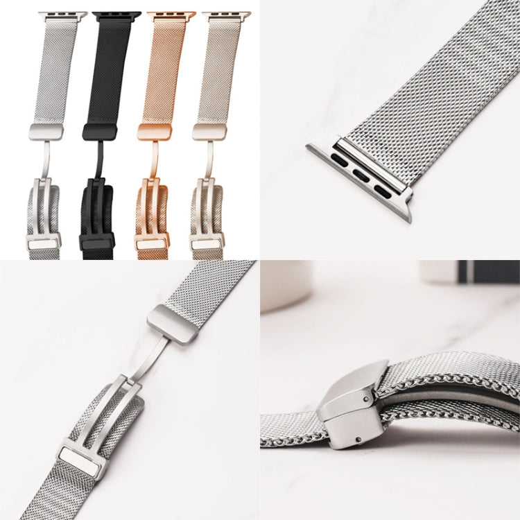 Milan Fold Buckle Metal Watch Band For Apple Watch Series 9&8&7 41mm / SE 3&SE 2&6&SE&5&4 40mm / 3&2&1 38mm (Orange Green) by bashfashion