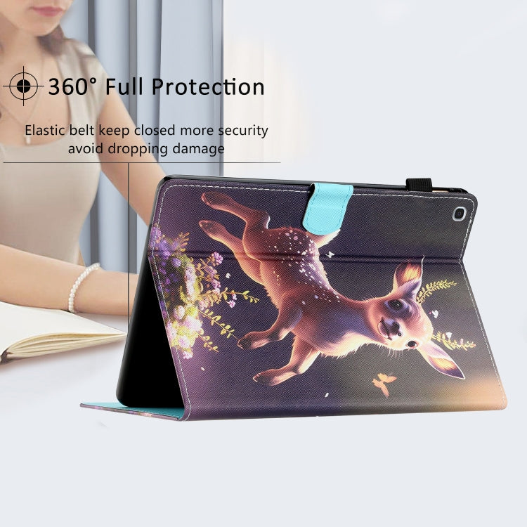 For Samsung Galaxy Tab A 10.1 2019 T510/T515 Coloured Drawing Stitching Leather Tablet Case(Deer) by bashfashion