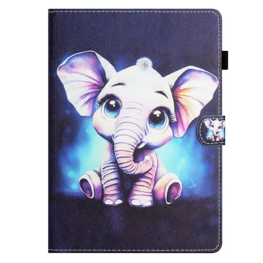 For Samsung Galaxy Tab A 10.1 2019 T510/T515 Coloured Drawing Stitching Leather Tablet Case(Elephant) by bashfashion