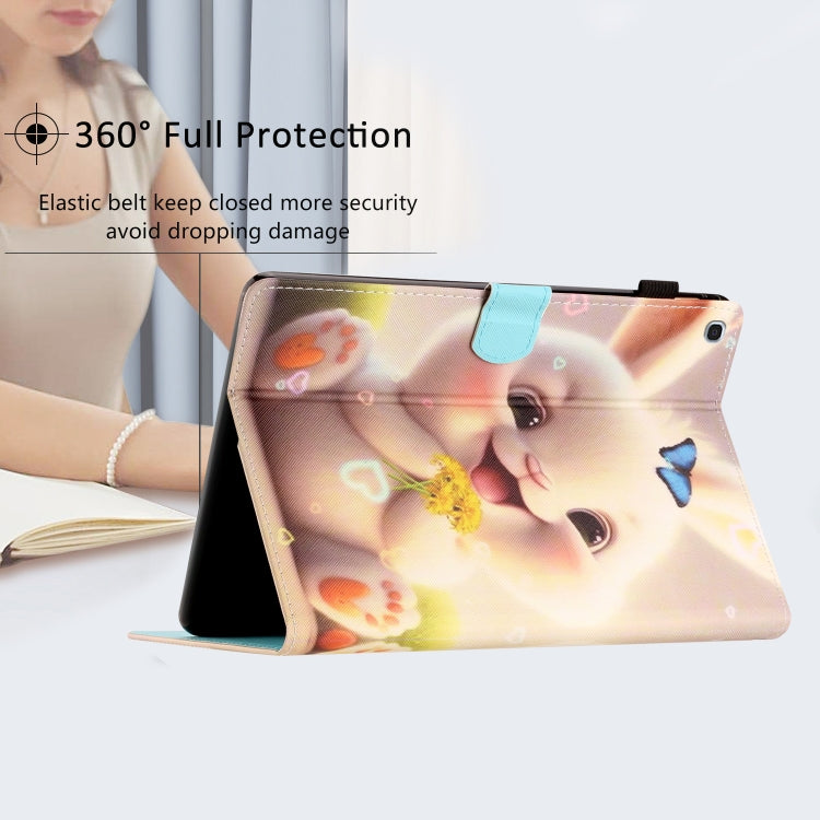 For Samsung Galaxy Tab A 10.1 2019 T510/T515 Coloured Drawing Stitching Leather Tablet Case(Rabbit) by bashfashion
