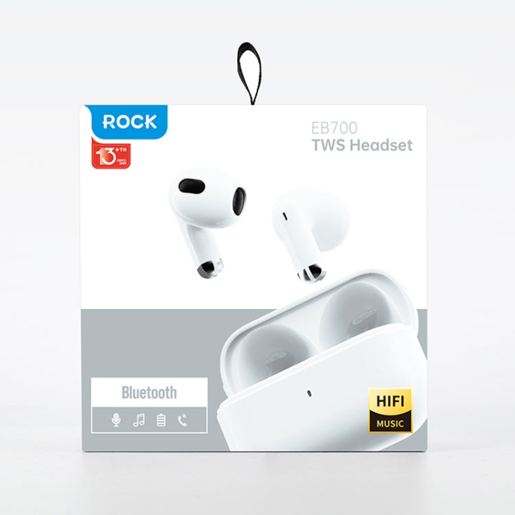 ROCK EB700 TWS Bluetooth 5.3 HIFI Music Earphones(White) by ROCK