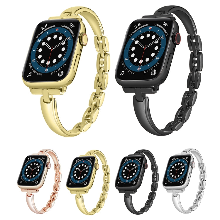 Bracelet Chain Metal Watch Band For Apple Watch Ultra 49mm&Watch Ultra 2 49mm / Series 9&8&7 45mm / SE 3&SE 2&6&SE&5&4 44mm / 3&2&1 42mm(Gold) by bashfashion