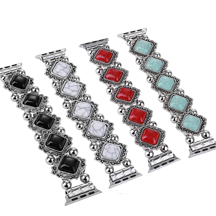 Retro Pine Stone Metal Watch Band For Apple Watch Series 9&8&7 41mm / SE 3&SE 2&6&SE&5&4 40mm / 3&2&1 38mm (Black) by bashfashion