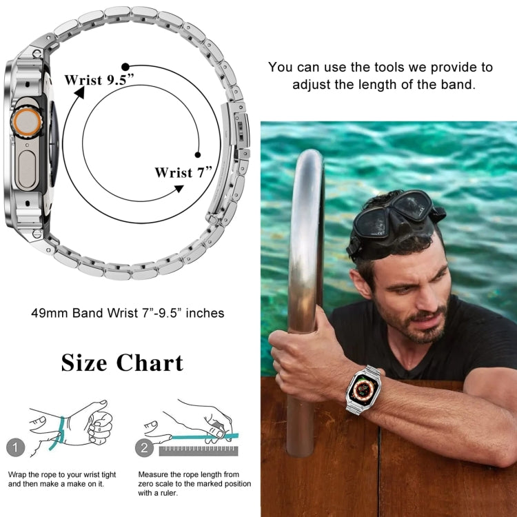 Metal Integrated Watch Protective Case For Apple Watch Series SE 2025&6&SE&5&4 44mm(Silver) by bashfashion