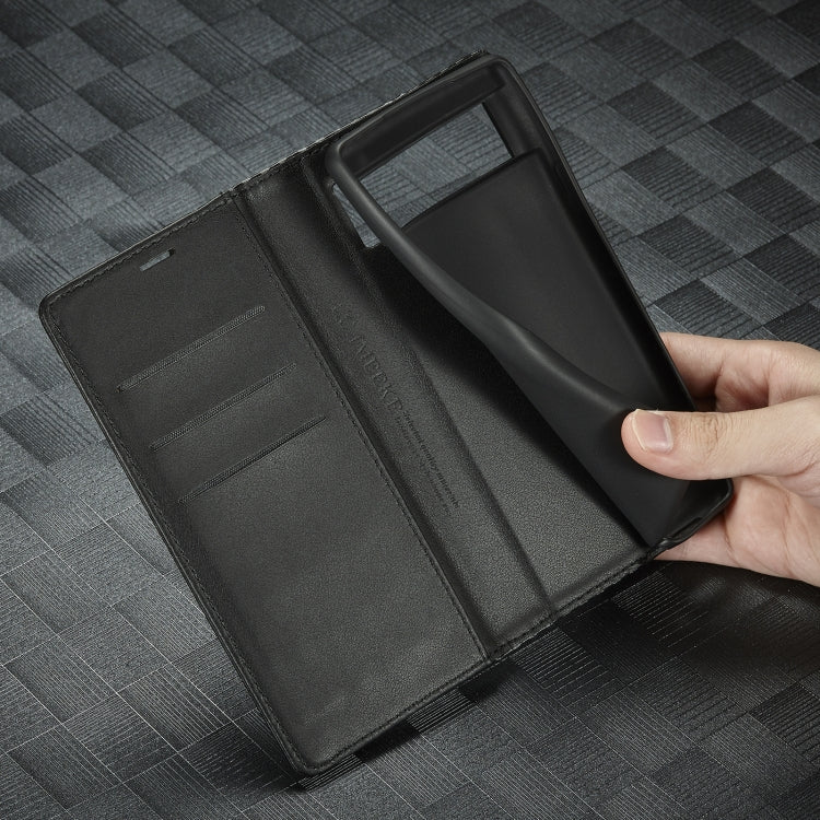 For Google Pixel 7a LC.IMEEKE Carbon Fiber Leather Phone Case(Horizontal Black) by LC.IMEEKE