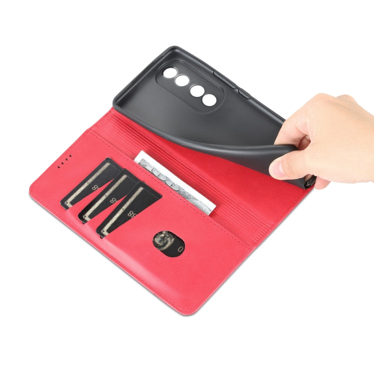 For Honor 90 Pro AZNS Magnetic Calf Texture Flip Leather Phone Case(Red) by AZNS