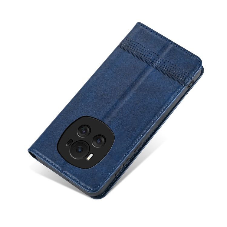For Honor Magic6 AZNS Magnetic Calf Texture Flip Leather Phone Case(Dark Blue) by AZNS