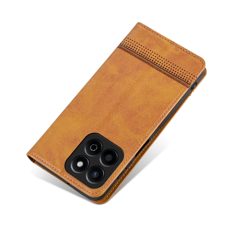 For Honor Play 60 Plus AZNS Magnetic Calf Texture Flip Leather Phone Case(Light Brown) by AZNS