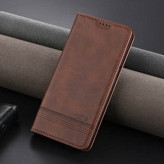 For Honor X60i AZNS Magnetic Calf Texture Flip Leather Phone Case(Dark Brown) by AZNS