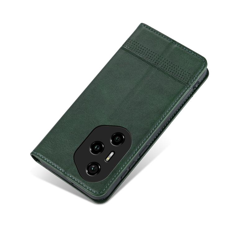 For Honor 300 Pro AZNS Magnetic Calf Texture Flip Leather Phone Case(Dark Green) by AZNS