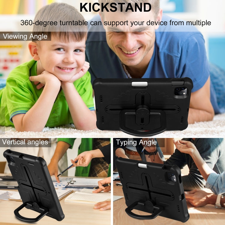 Shield 360 Rotation Handle EVA Shockproof PC Tablet Case For iPad Air 11 2024/Pro 11 2018/2020/2021/Air 4/Air 5 10.9(Black) by bashfashion