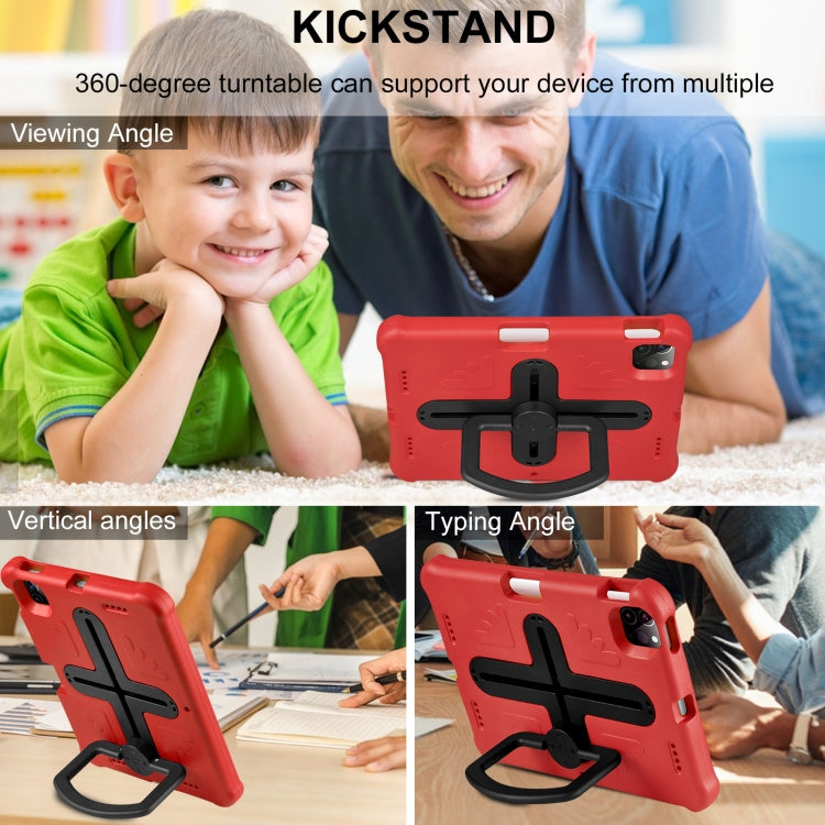 Shield 360 Rotation Handle EVA Shockproof PC Tablet Case For iPad Air 11 2024/Pro 11 2018/2020/2021/Air 4/Air 5 10.9(Red Black) by bashfashion