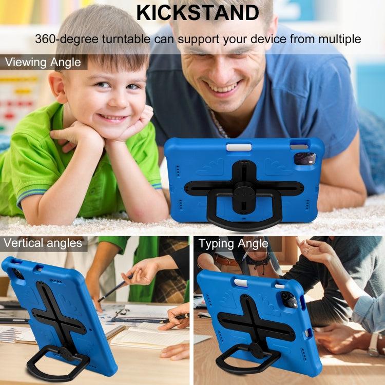 Shield 360 Rotation Handle EVA Shockproof PC Tablet Case For iPad Air 11 2024/Pro 11 2018/2020/2021/Air 4/Air 5 10.9(Blue Black) by bashfashion