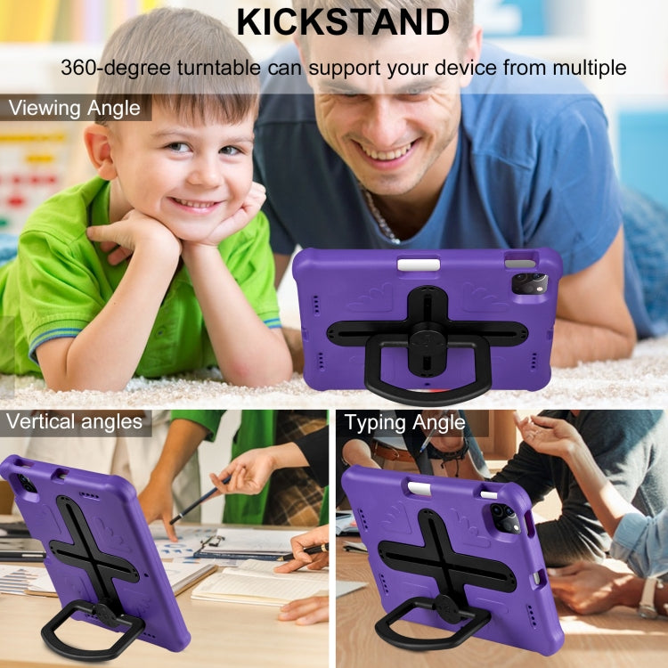 Shield 360 Rotation Handle EVA Shockproof PC Tablet Case For iPad Air 11 2024/Pro 11 2018/2020/2021/Air 4/Air 5 10.9(Purple Black) by bashfashion