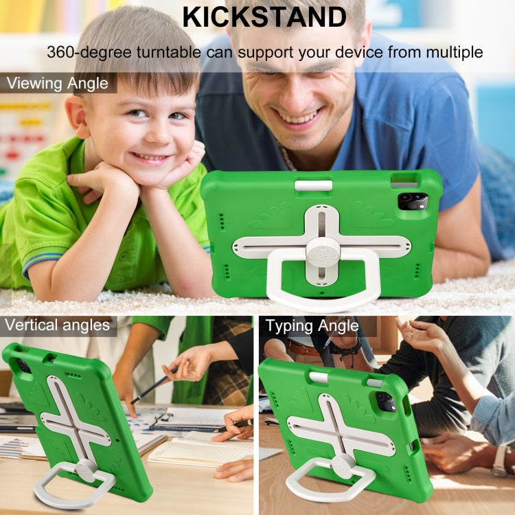 Shield 360 Rotation Handle EVA Shockproof PC Tablet Case For iPad Air 11 2024/Pro 11 2018/2020/2021/Air 4/Air 5 10.9(Green Beige) by bashfashion