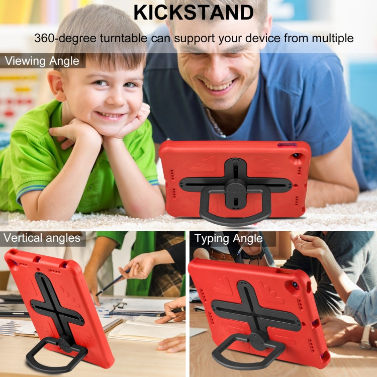 Shield 360 Rotation Handle EVA Shockproof PC Tablet Case For iPad 10.2 2019/2020/2021/Pro 10.5 2017/Air 2019 (Red Black) by bashfashion