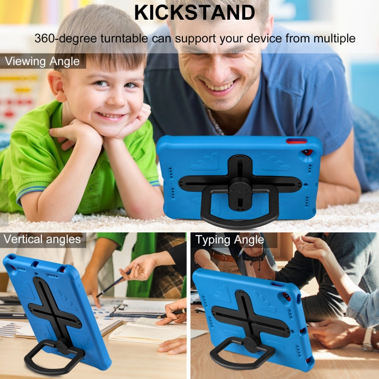 Shield 360 Rotation Handle EVA Shockproof PC Tablet Case For iPad 10.2 2019/2020/2021/Pro 10.5 2017/Air 2019 (Blue Black) by bashfashion