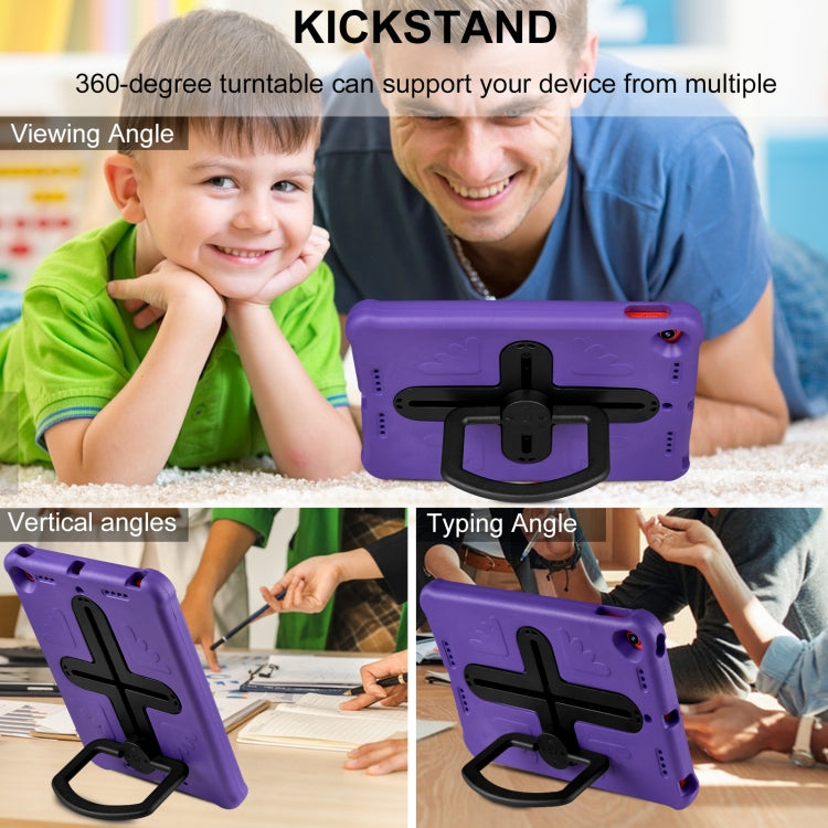 Shield 360 Rotation Handle EVA Shockproof PC Tablet Case For iPad 10.2 2019/2020/2021/Pro 10.5 2017/Air 2019 (Purple Black) by bashfashion