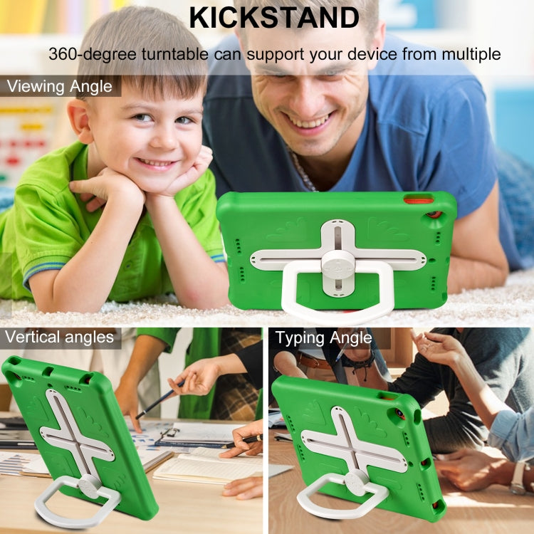 Shield 360 Rotation Handle EVA Shockproof PC Tablet Case For iPad 10.2 2019/2020/2021/Pro 10.5 2017/Air 2019 (Green Beige) by bashfashion