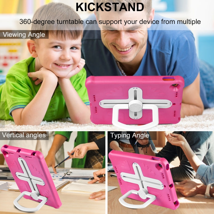 Shield 360 Rotation Handle EVA Shockproof PC Tablet Case For iPad 10.2 2019/2020/2021/Pro 10.5 2017/Air 2019 (Rose Red Beige) by bashfashion