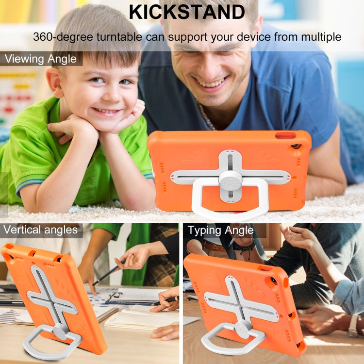 Shield 360 Rotation Handle EVA Shockproof PC Tablet Case For iPad 10.2 2019/2020/2021/Pro 10.5 2017/Air 2019(Orange Beige) by bashfashion