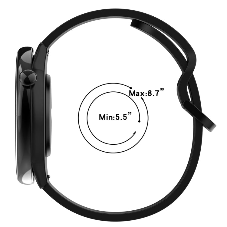 For Amazfit GTR Mini 20mm Flat Head Groove Reverse Buckle Silicone Watch Band(Dark Green) by bashfashion