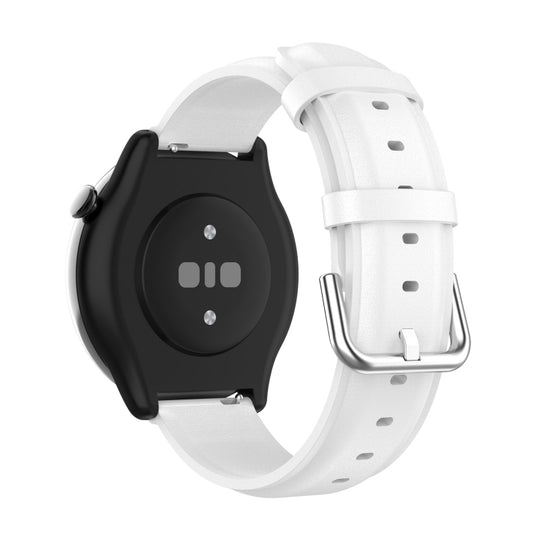For Amazfit GTR Mini Round Tail Genuine Leather Watch Band(White) by bashfashion