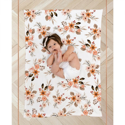 Newborn Baby Three-piece Swaddling Scarf Cap Headband(Flower-1) by bashfashion