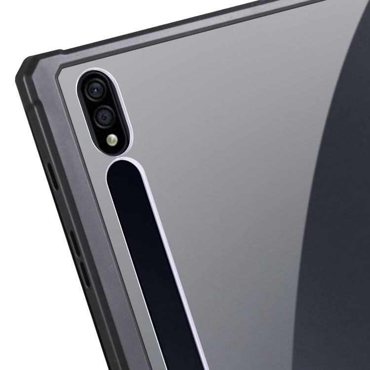 For Samsung Galaxy Tab S8 Ultra Acrylic 3-folding Smart Leather Tablet Case(Black) by bashfashion