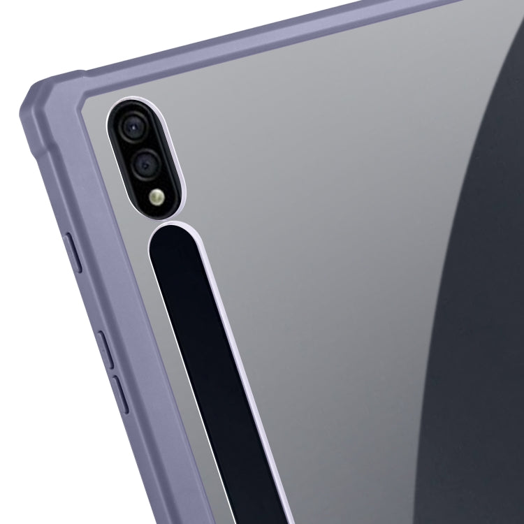 For Samsung Galaxy Tab S8 Ultra Acrylic 3-folding Smart Leather Tablet Case(Lavender) by bashfashion