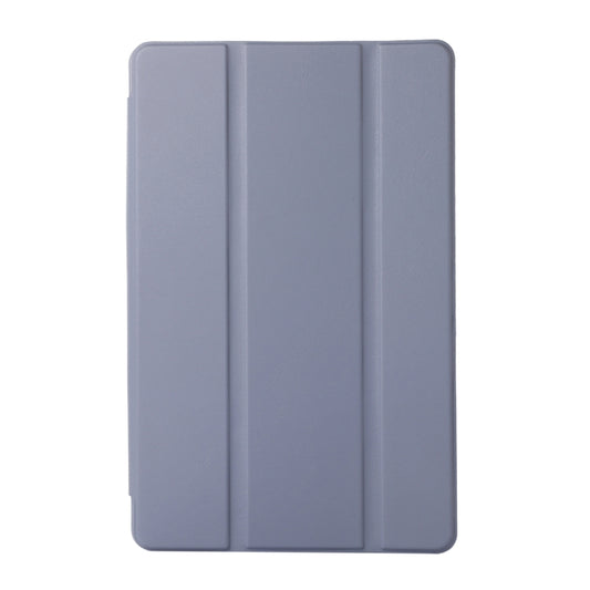 For Samsung Galaxy Tab A7 Lite Solid Color 3-folding Leather Tablet Case(Lavender Grey) by bashfashion