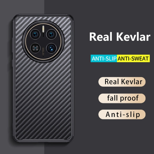 For Huawei Mate 50 Pro wlons Magsafe Carbon Fiber Kevlar TPU Phone Case(Black) by wlons