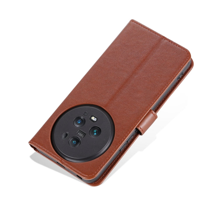 For Honor Magic5 Pro AZNS Sheepskin Texture Flip Leather Phone Case(Brown) by AZNS