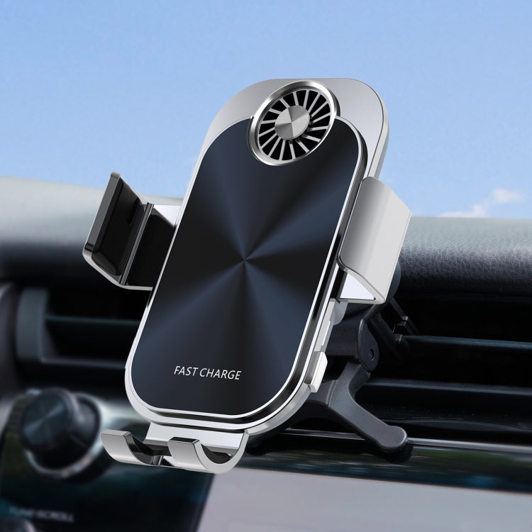 For Samsung Galaxy Z Flip4 / 3 C36 Fan Cooling Dual Coil Car Phone Holder Wireless Charger by bashfashion