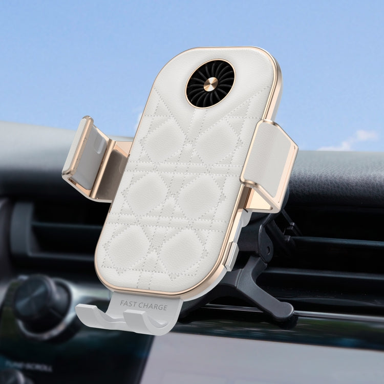 For Samsung Galaxy Z Flip4 / 3 C38 Fan Cooling Dual Coil Car Phone Holder Wireless Charger by bashfashion