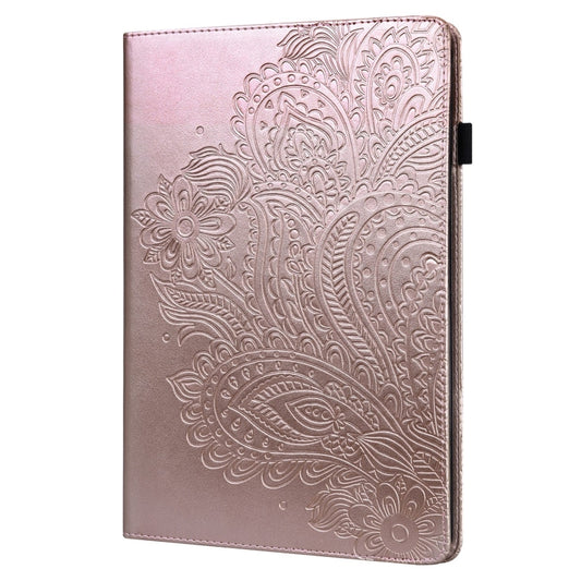 For Samsung Galaxy Tab A11+ / A9+ Peacock Embossed Pattern Leather Tablet Case(Rose Gold) by bashfashion