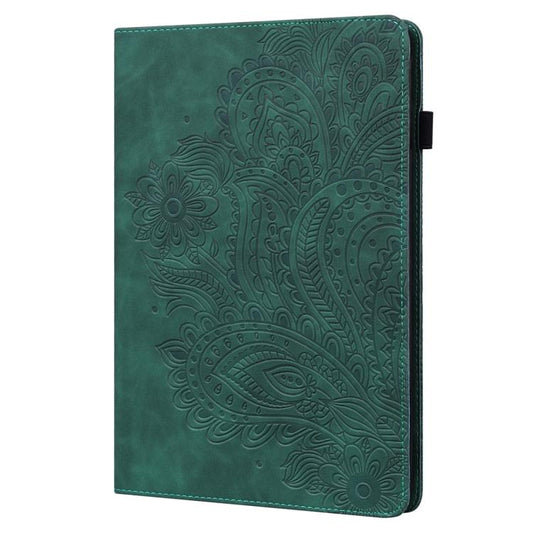 For Samsung Galaxy Tab S10+ / S9+ Peacock Embossed Pattern Leather Tablet Case(Green) by bashfashion
