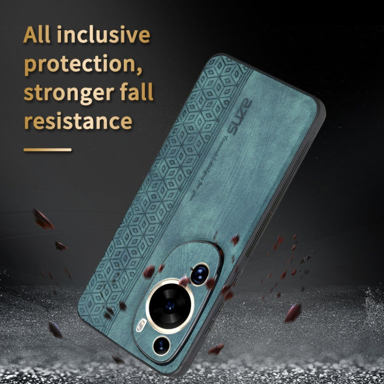 For Huawei P60 Art AZNS 3D Embossed Skin Feel Phone Case(Dark Green) by AZNS
