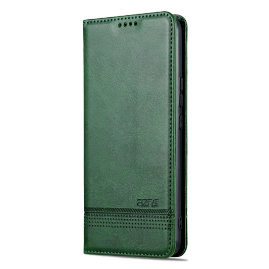 For Honor X5 AZNS Magnetic Calf Texture Flip Leather Phone Case(Dark Green) by AZNS