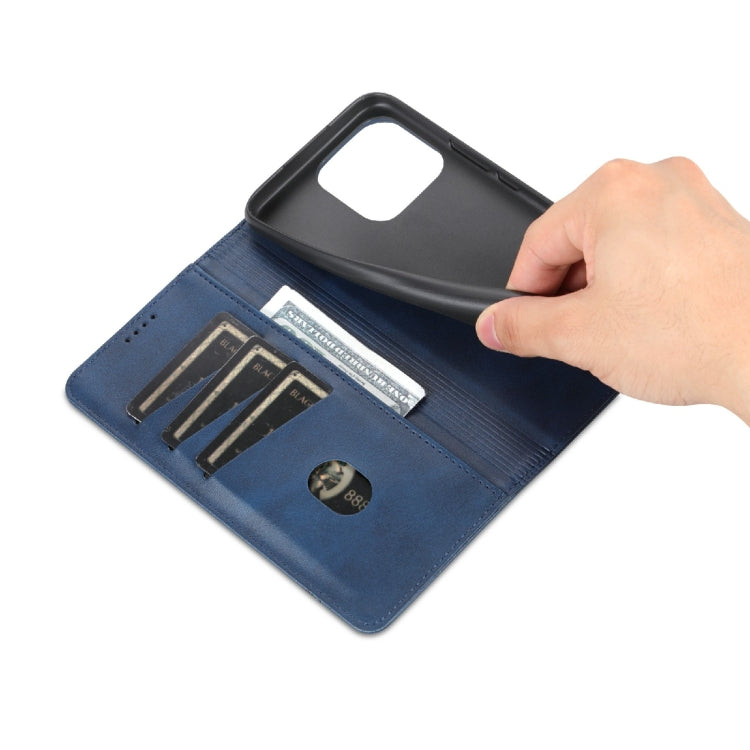 For Honor X5 AZNS Magnetic Calf Texture Flip Leather Phone Case(Dark Blue) by AZNS