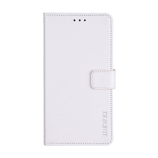 For Motorola Moto G Play 2023 idewei Crazy Horse Texture Leather Phone Case with Holder(White) by idewei