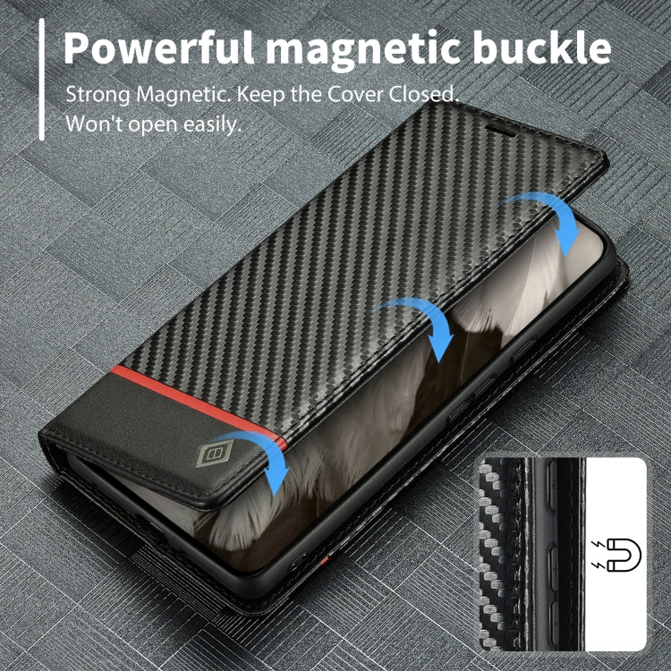 For Google Pixel 8 LC.IMEEKE Carbon Fiber Leather Phone Case(Horizontal Black) by LC.IMEEKE