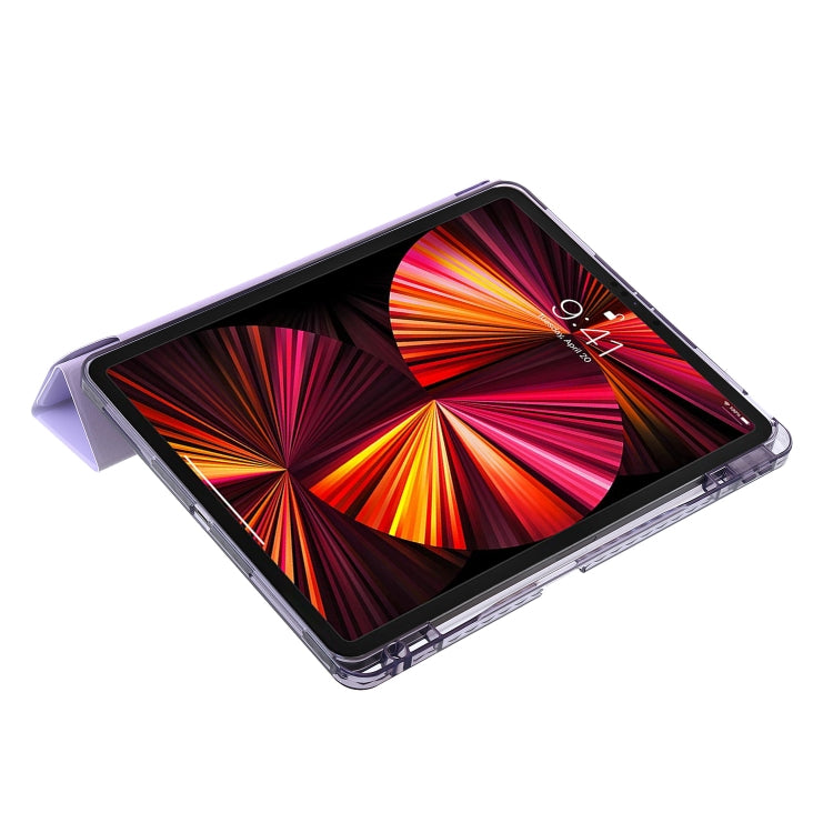For iPad Pro 11 2022 / 2021 / 2020 Clear Acrylic Deformation Leather Tablet Case(Pink) by bashfashion