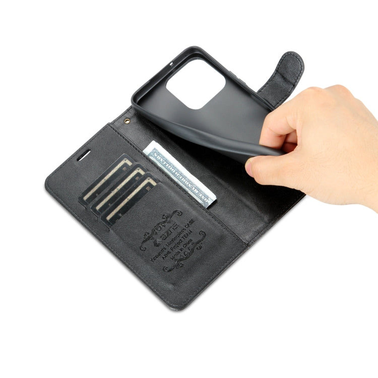 For Honor 70 Lite AZNS Sheepskin Texture Flip Leather Phone Case(Black) by AZNS