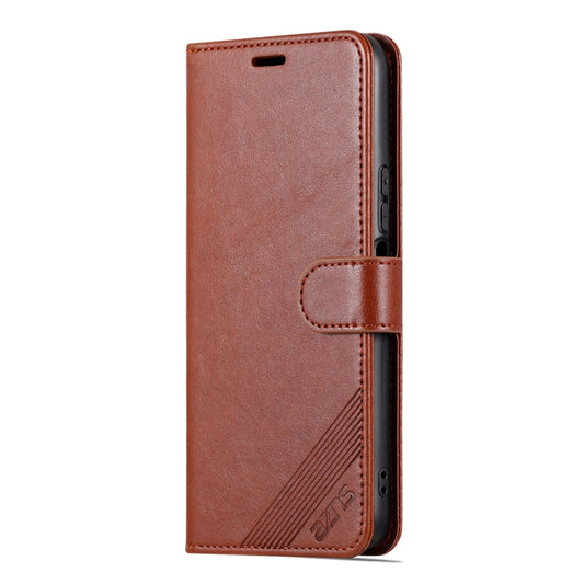For Honor 70 Lite AZNS Sheepskin Texture Flip Leather Phone Case(Brown) by AZNS